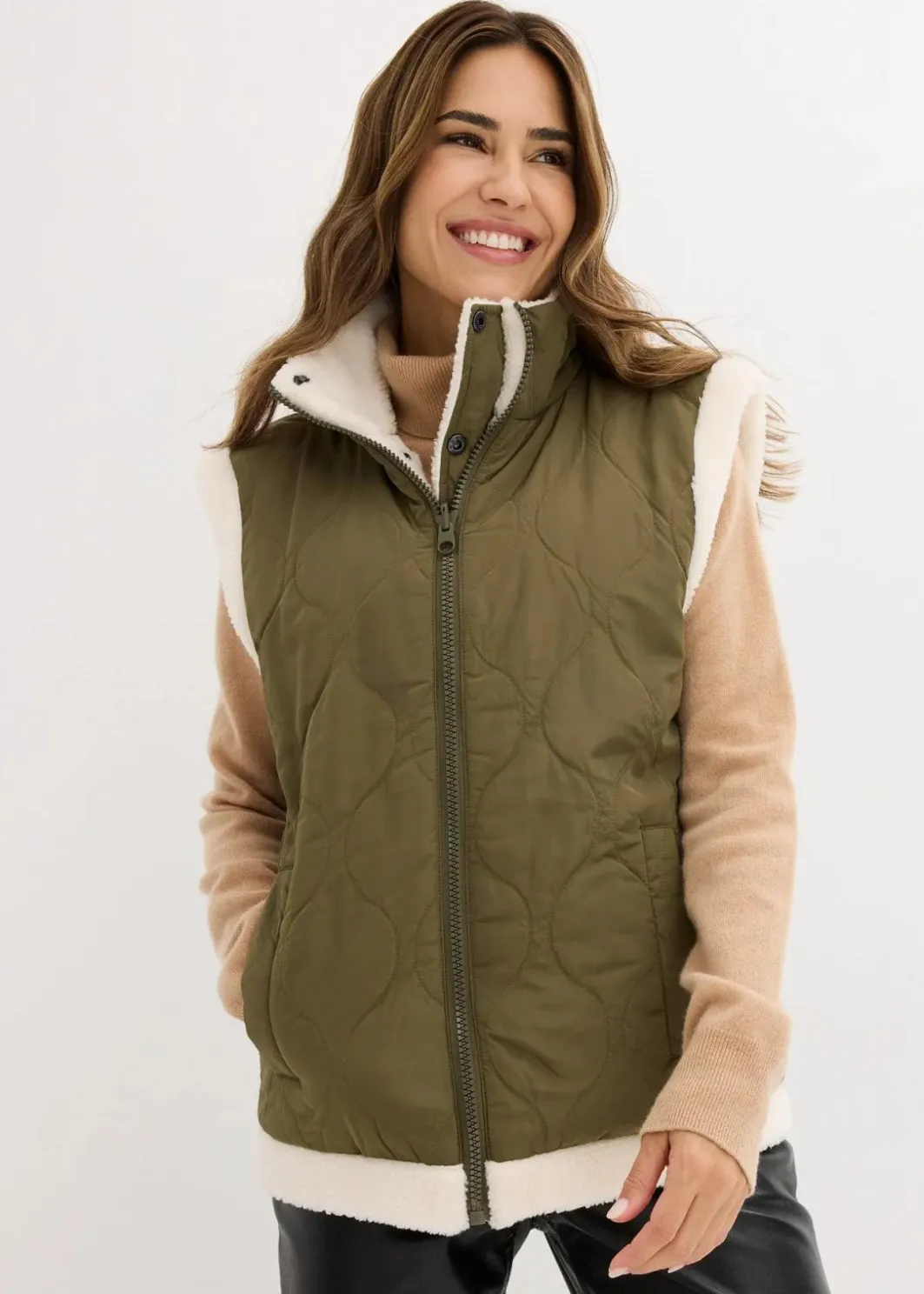 Online Teddy-Weste zum Wenden Damen Bekleidung·Hosen|Jacken & Mäntel