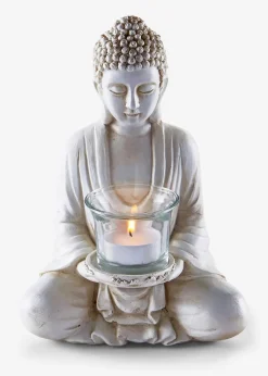 Teelichthalter in Buddha-Form Kerzenhalter|Wohnaccessoires