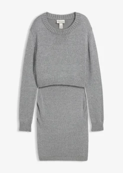Best 2-teiliges Umstandsset aus Pullover und Rock aus Baumwolle mit Glanzgarn Damen Bekleidung·Blazer|Umstandsmode