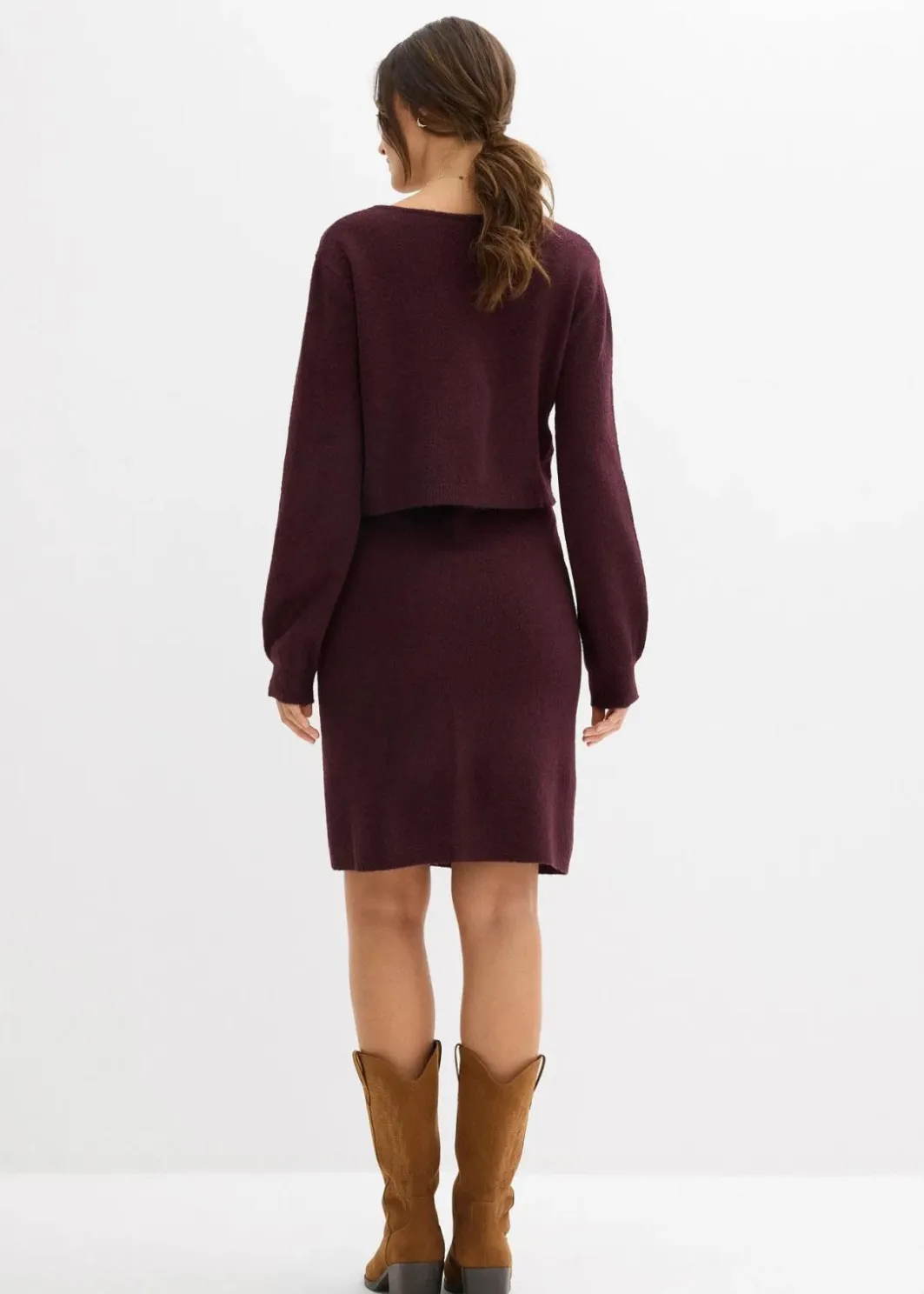 Discount 2-teiliges Umstands-Strickset aus Pullover und Rock Damen Bekleidung·Blazer|Nachhaltigere Materialien