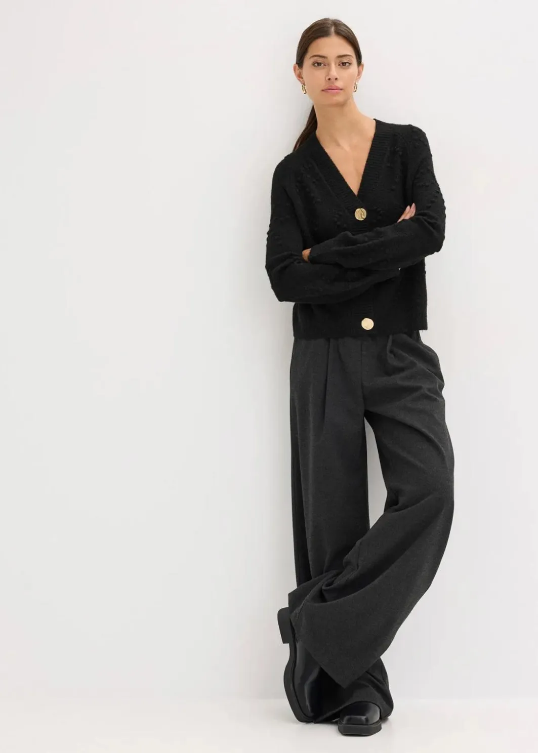 New Texturierte Strickjacke Damen Bekleidung·Umstandsmode|Pullover & Strickjacken