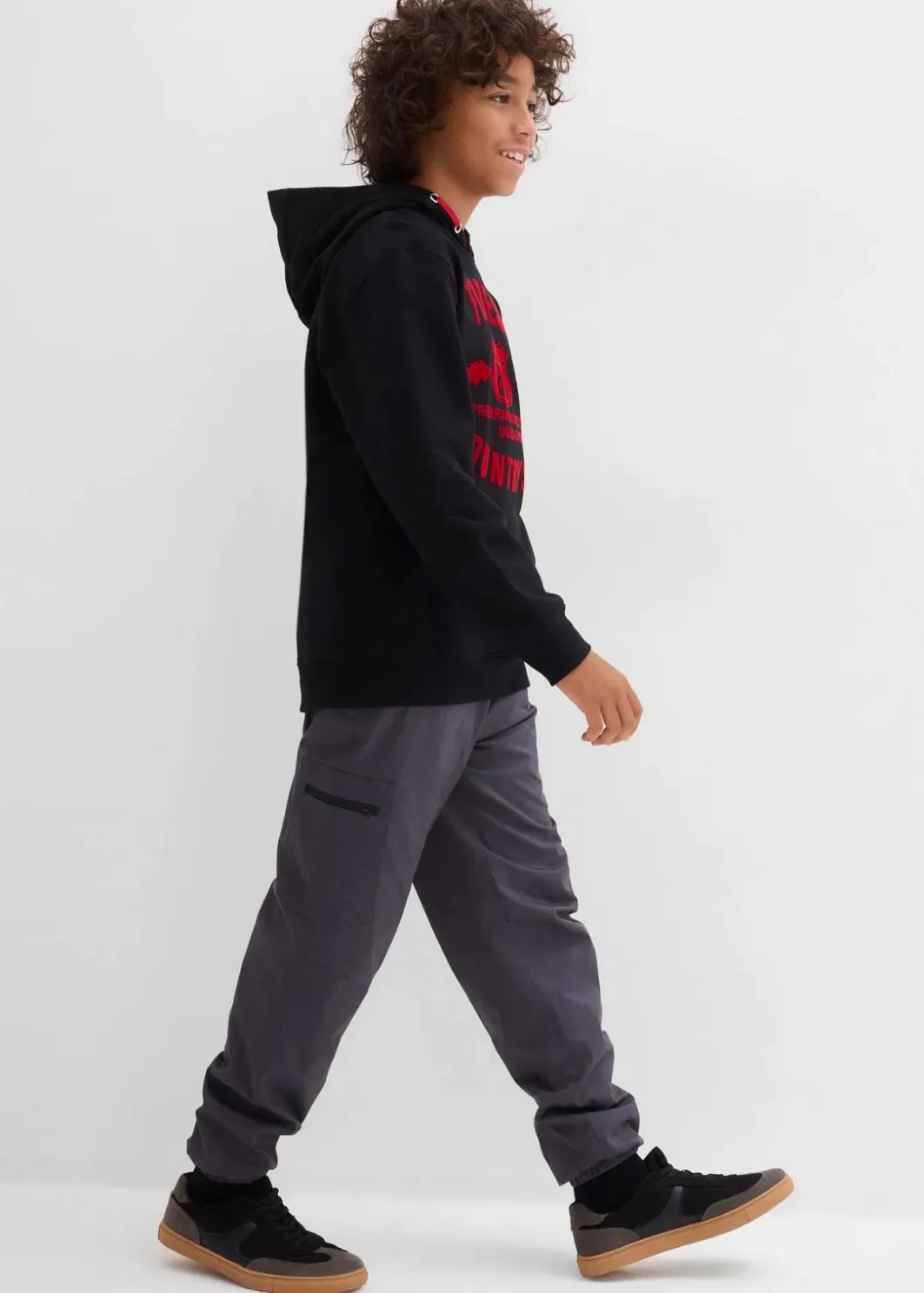 Kinder bonprix Jungen 9-16 Jahre·Jacken & Outdoor|Jungen 9-16 Jahre·Hosen|Thermo Loose Fit Cargohose mit Jerseyfutter
