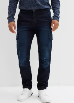 Best Thermo Regular Fit Cargo-Jeans mit Komfortbund und Flanellfutter, Straight Herren Große Größen|Thermobekleidung