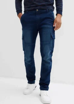 Herren bonprix Jeans|Thermobekleidung|Thermo Regular Fit Cargo-Jeans mit Komfortbund und Flanellfutter, Straight