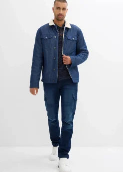 Herren bonprix Jeans|Thermobekleidung|Thermo Regular Fit Cargo-Jeans mit Komfortbund und Flanellfutter, Straight