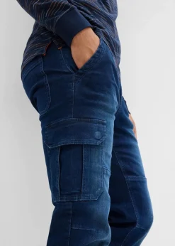 Herren bonprix Jeans|Thermobekleidung|Thermo Regular Fit Cargo-Jeans mit Komfortbund und Flanellfutter, Straight