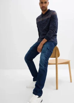 Herren bonprix Jeans|Thermobekleidung|Thermo Regular Fit Cargo-Jeans mit Komfortbund und Flanellfutter, Straight