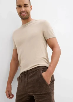 Clearance Thermo Regular Fit Schlupf-Cordhose mit Flanellfutter, Straight Herren Große Größen|Thermobekleidung