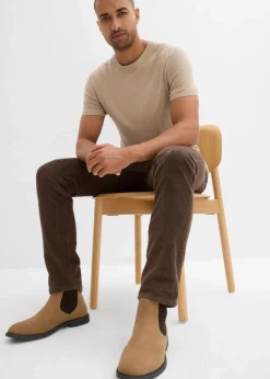 Clearance Thermo Regular Fit Schlupf-Cordhose mit Flanellfutter, Straight Herren Große Größen|Thermobekleidung