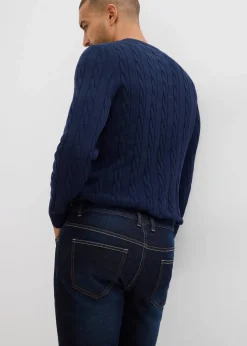 Online Thermo Regular Fit Stretch-Jeans mit weichem Jersey-Futter und Komfortbund, Straight Herren Jeans|Thermobekleidung