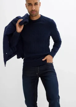Online Thermo Regular Fit Stretch-Jeans mit weichem Jersey-Futter und Komfortbund, Straight Herren Jeans|Thermobekleidung