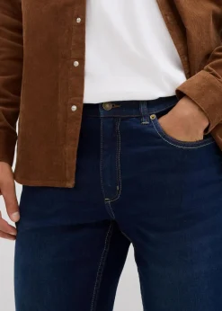 Herren bonprix Große Größen|Thermobekleidung|Thermo Regular Fit Stretch-Jeans mit weichem Jersey-Futter und Komfortbund, Straight
