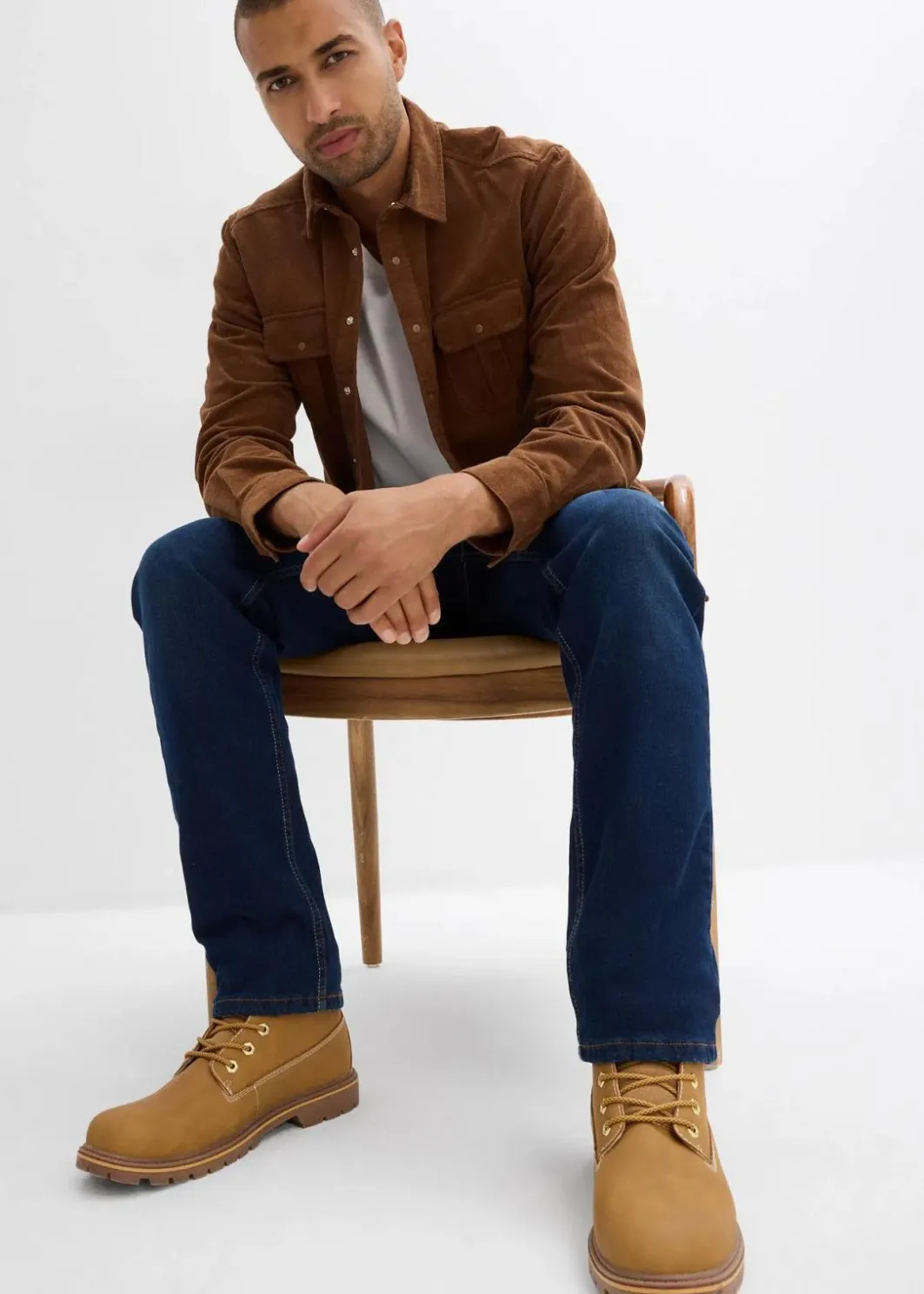 Herren bonprix Große Größen|Thermobekleidung|Thermo Regular Fit Stretch-Jeans mit weichem Jersey-Futter und Komfortbund, Straight