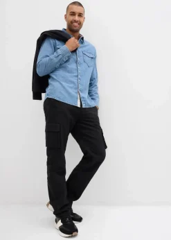 New Thermo Relaxed Fit Cargohose mit Flanellfutter und Komfortbund, Straight Herren Große Größen|Thermobekleidung
