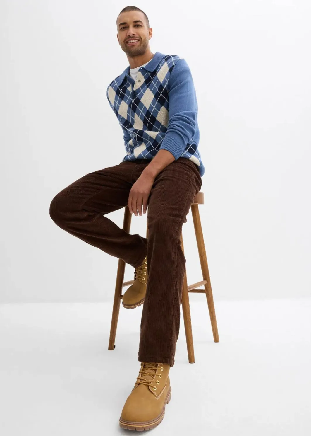 Herren bonprix Große Größen|Outdoorbekleidung|Thermo Relaxed Fit Cordhose mit Flanellfutter, Straight