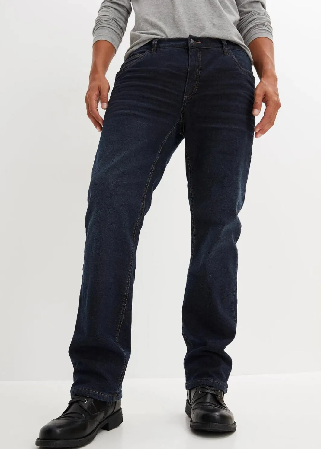 Herren bonprix Große Größen|Outdoorbekleidung|Thermo Relaxed Fit Stretch-Jeans mit Komfortbund, Straight