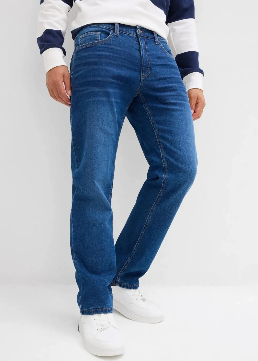 Clearance Thermo Relaxed Fit Stretch-Jeans mit Komfortbund, Straight Herren Jeans|Thermobekleidung