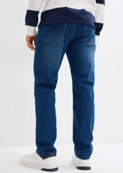 Clearance Thermo Relaxed Fit Stretch-Jeans mit Komfortbund, Straight Herren Jeans|Thermobekleidung