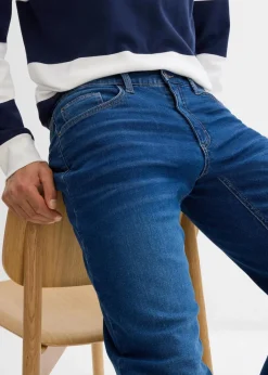 Clearance Thermo Relaxed Fit Stretch-Jeans mit Komfortbund, Straight Herren Jeans|Thermobekleidung