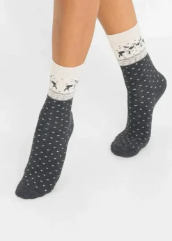 Outlet Thermo Socken mit Bio-Baumwolle (3er Pack) Damen Pantoletten, Sandalen & Hausschuhe|Socken
