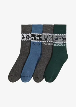 Damen bonprix Pantoletten, Sandalen & Hausschuhe|Socken|Thermo Socken unisex (4er Pack)