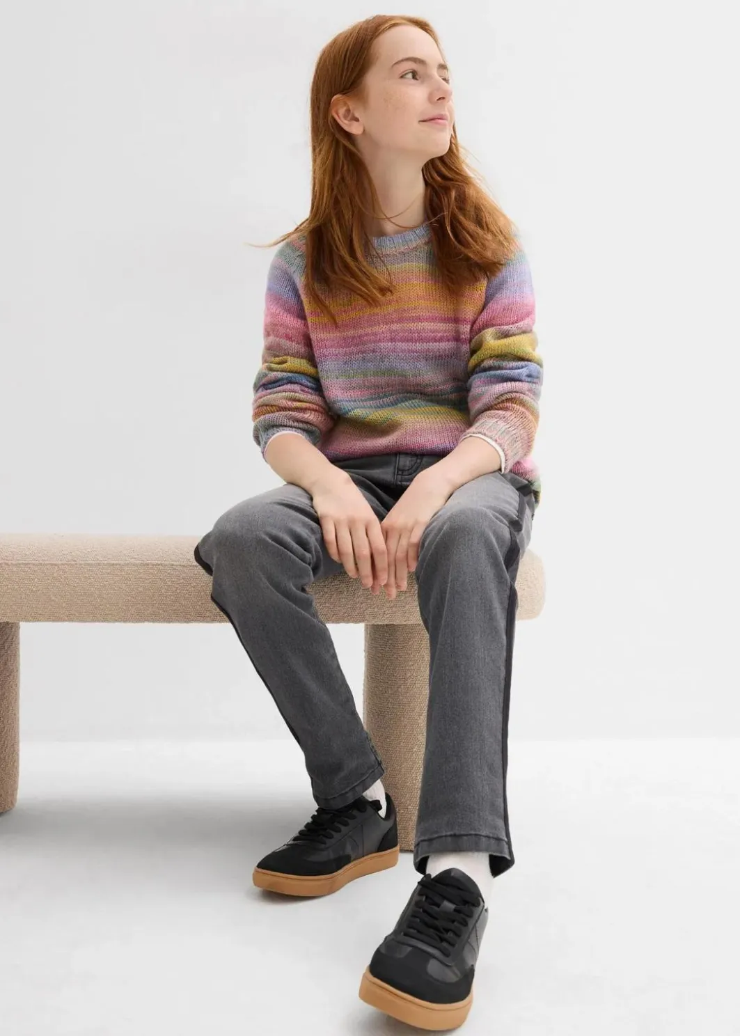Kinder bonprix Mädchen 9-16 Jahre·Jeans|Mädchen 9-16 Jahre·Jacken & Outdoor|Thermojeans mit Jerseyfutter Mid Waist