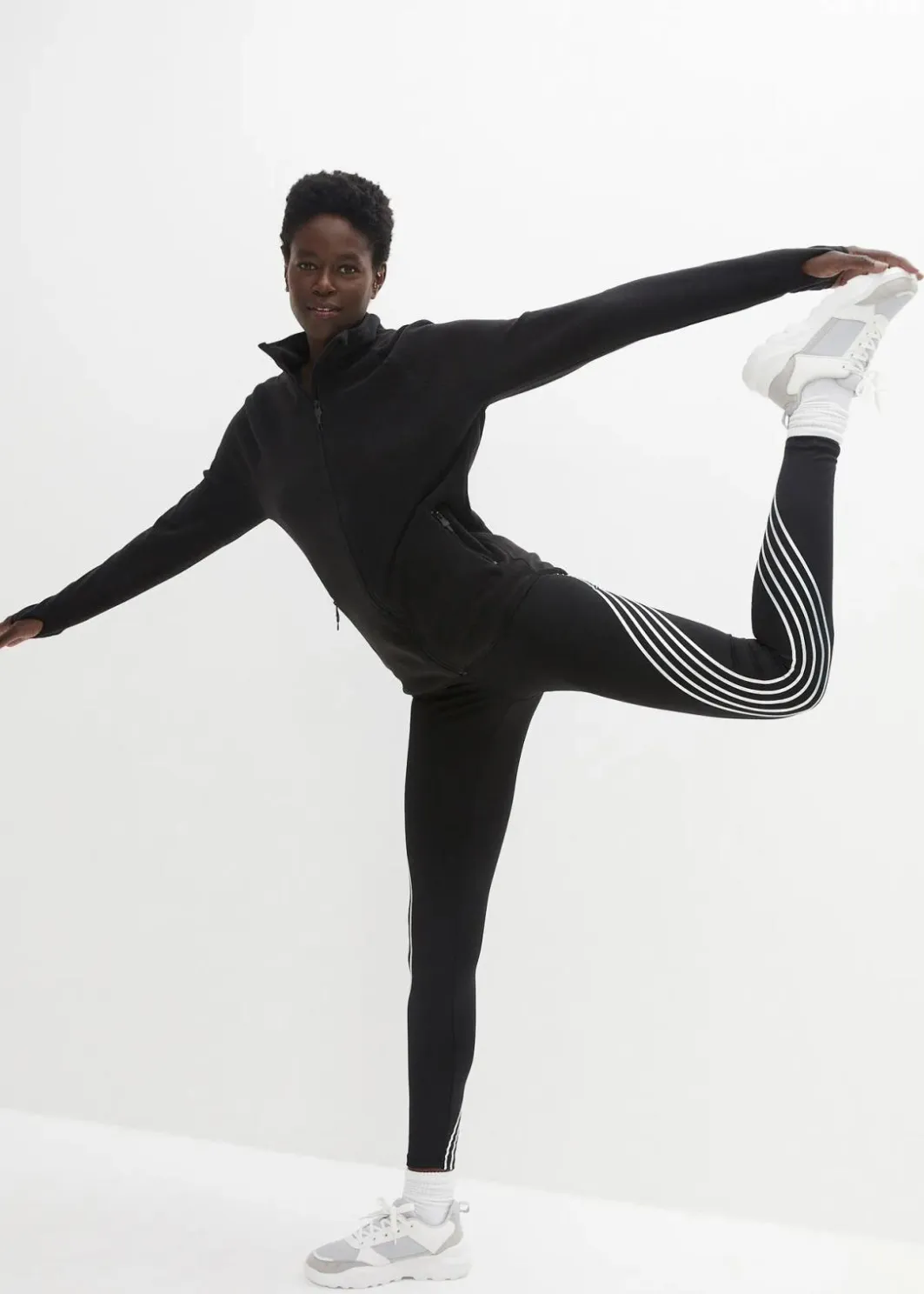 Damen bonprix Bekleidung·Sweat|Bekleidung·Kleider|Thermo-Leggings mit reflektierenden Details, knöchelfrei