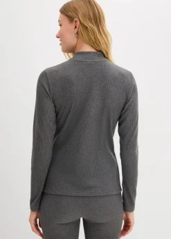 Damen bonprix Shirts & Tops|Sportbekleidung|Thermoshirt mit Stehkragen