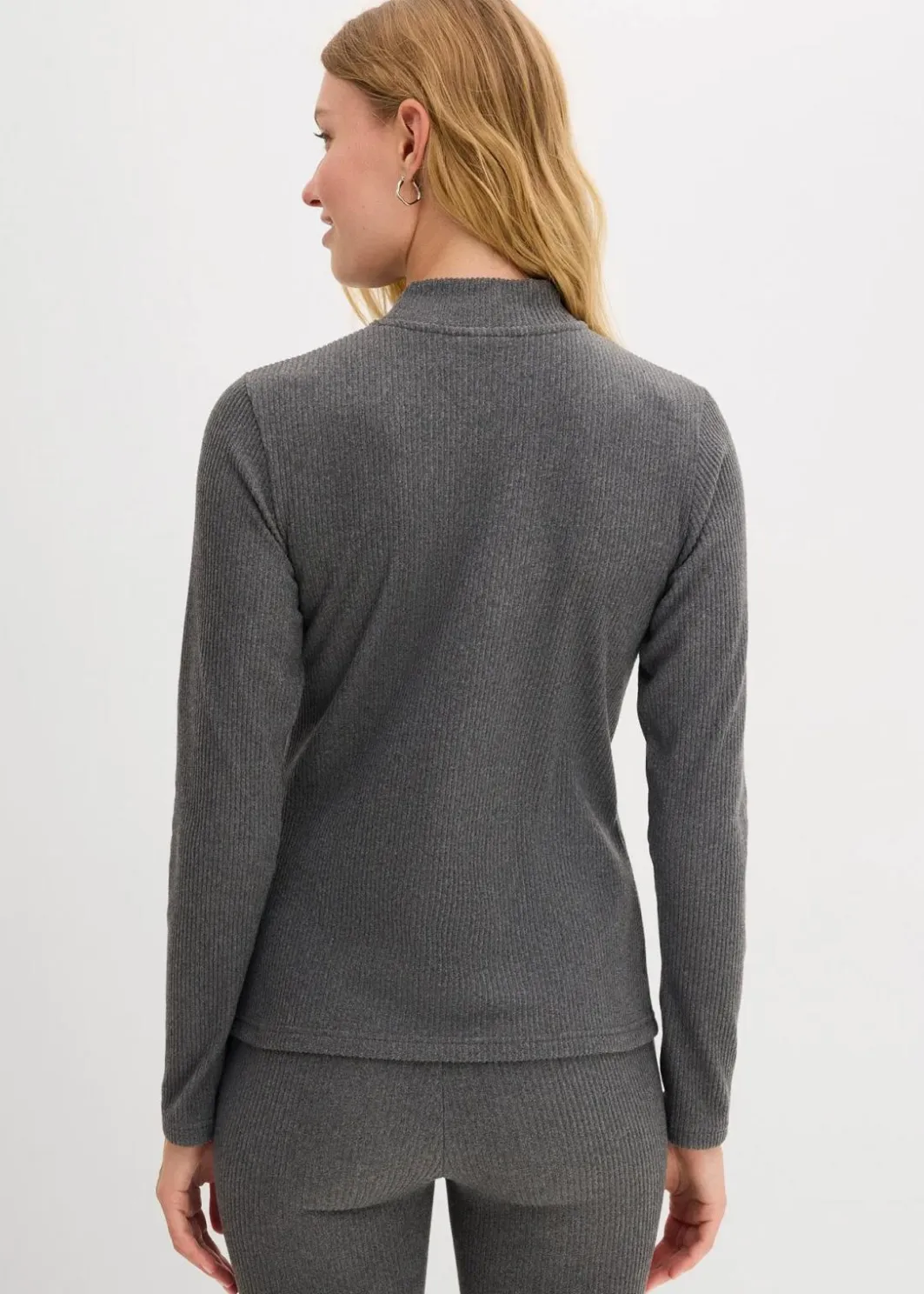 Damen bonprix Shirts & Tops|Sportbekleidung|Thermoshirt mit Stehkragen