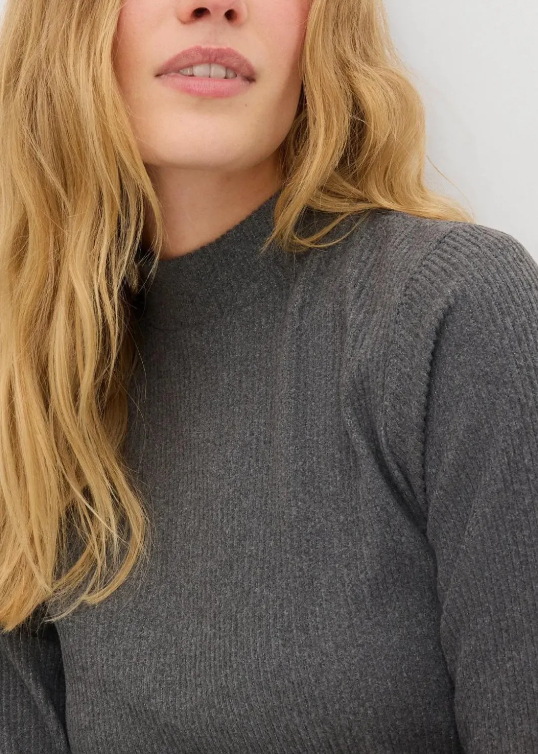 Damen bonprix Shirts & Tops|Sportbekleidung|Thermoshirt mit Stehkragen