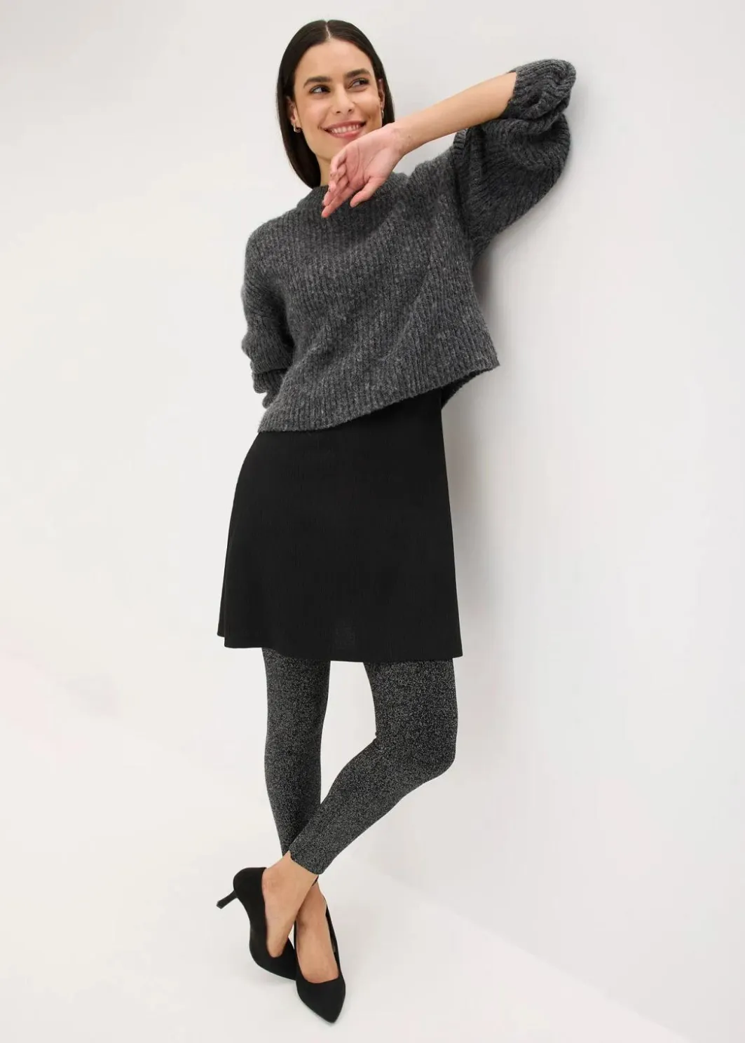 Damen bonprix Bekleidung·Kleider|Thermounterwäsche|Thermo-Strumpfleggings aus Glitzergarn