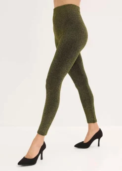 Online Thermo-Strumpfleggings aus Glitzergarn Damen Hosen|Thermounterwäsche