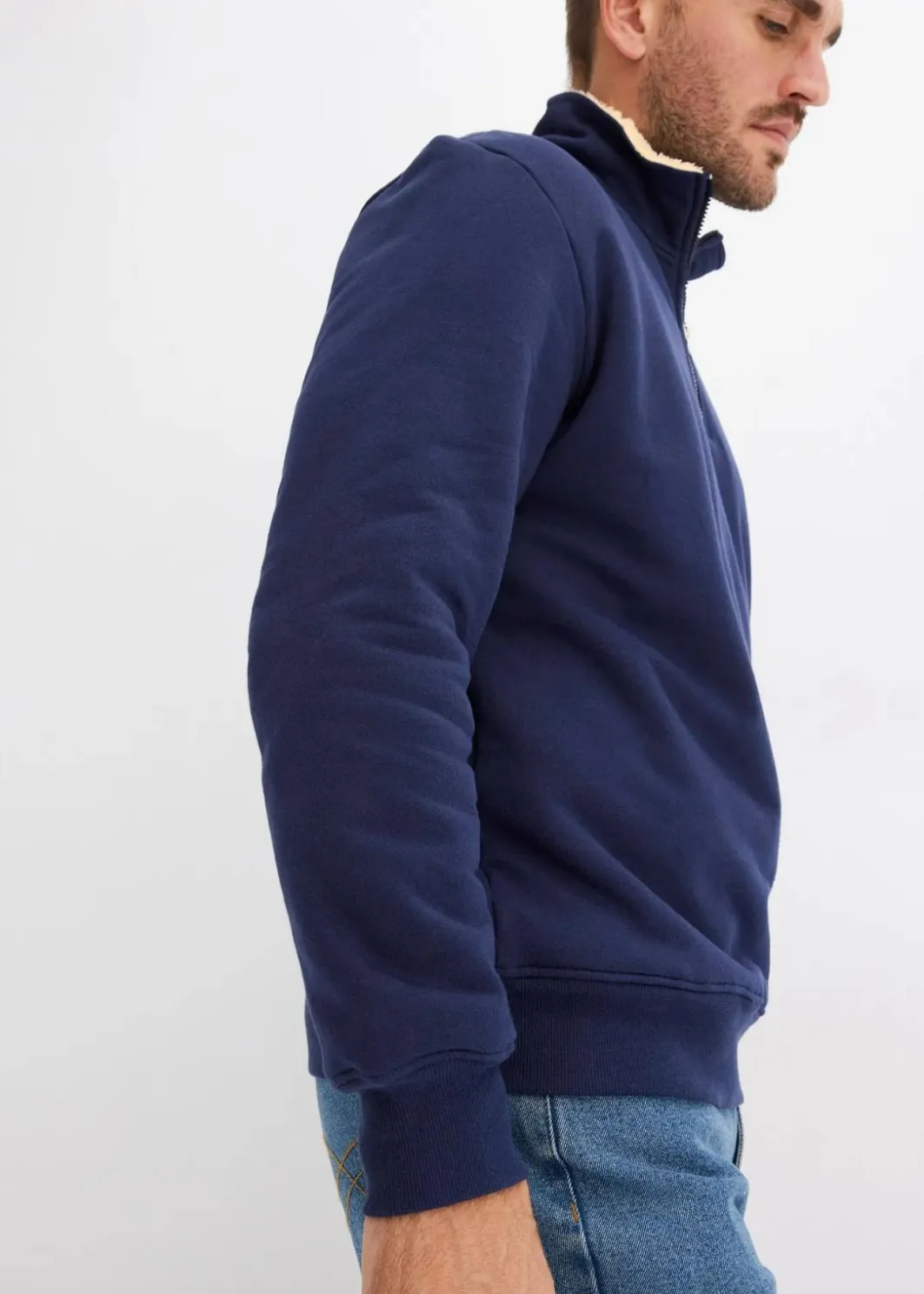 Best Thermo-Sweatshirt mit Troyer-Kragen, warm gefüttert Herren Große Größen|Thermobekleidung