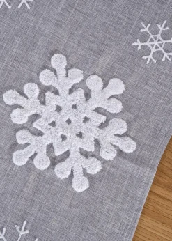 Online Tischläufer mit flauschigen Schneeflocken Geschirr & Servieren|Tischdecken