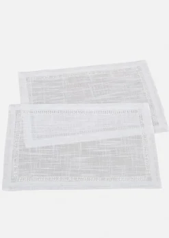 Discount Tischset mit Lochstickerei (2er Pack) Geschirr & Servieren|Tischdecken