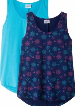 Kinder bonprix Mädchen 9-16 Jahre·Mehrfachpacks|Mädchen 9-16 Jahre·Shirts & Blusen|Top aus elastischem Bio-Baumwoll-Mix (2er Pack)