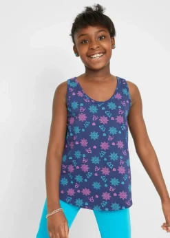 Kinder bonprix Mädchen 9-16 Jahre·Mehrfachpacks|Mädchen 9-16 Jahre·Shirts & Blusen|Top aus elastischem Bio-Baumwoll-Mix (2er Pack)