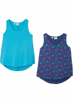 Kinder bonprix Mädchen 9-16 Jahre·Mehrfachpacks|Mädchen 9-16 Jahre·Shirts & Blusen|Top aus elastischem Bio-Baumwoll-Mix (2er Pack)