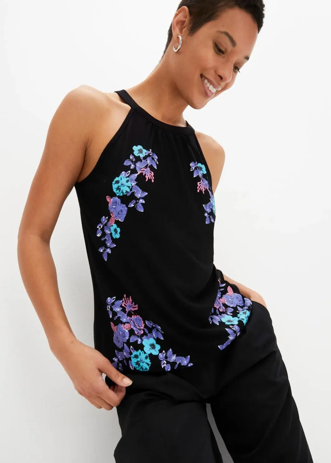 Damen bonprix Shirts & Tops|Nachhaltigere Materialien|Top aus fließendem Viskose-Mix