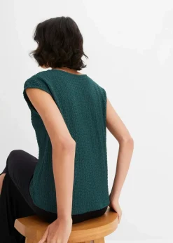 Top aus leichtem Crêpe Damen Shirts & Tops