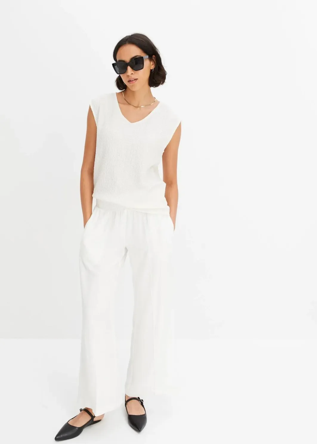 Damen bonprix Shirts & Tops|Top aus leichtem Crêpe