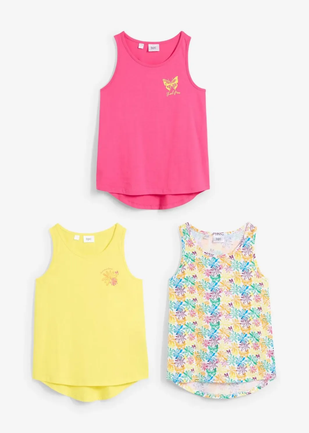 Kinder bonprix Mädchen 9-16 Jahre·Mehrfachpacks|Mädchen 9-16 Jahre·Shirts & Blusen|Top aus reiner Bio-Baumwolle (3er-Pack)