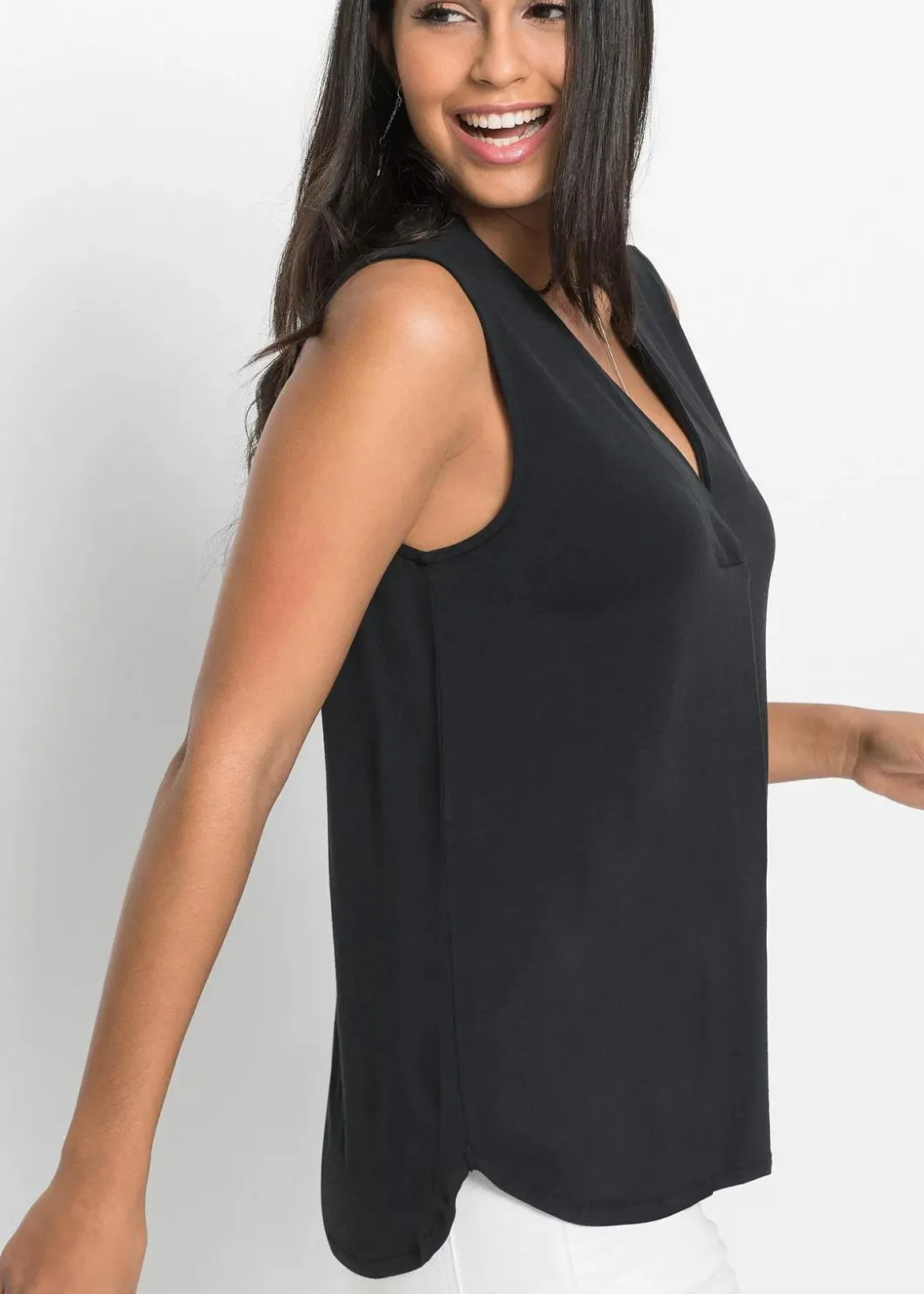 Damen bonprix Nachhaltigere Materialien|Shirts & Tops|Top aus softem Viskose-Mix