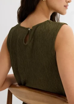 Online Top aus strukturiertem Crinkle Damen Shirts & Tops