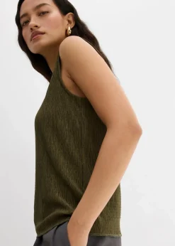 Online Top aus strukturiertem Crinkle Damen Shirts & Tops