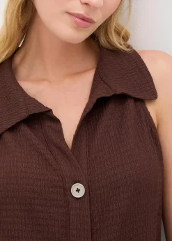 Online Top aus strukturiertem Crêpe Damen Shirts & Tops