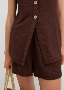 Online Top aus strukturiertem Crêpe Damen Shirts & Tops