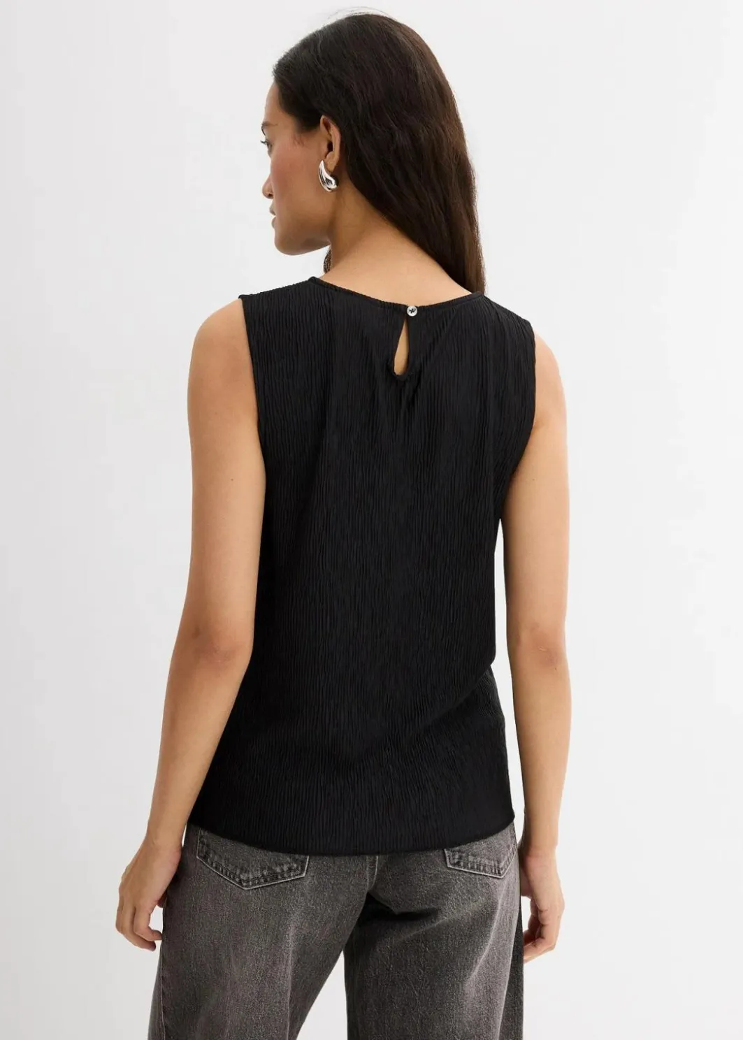 Damen bonprix Shirts & Tops|Top aus strukturiertem Crinkle