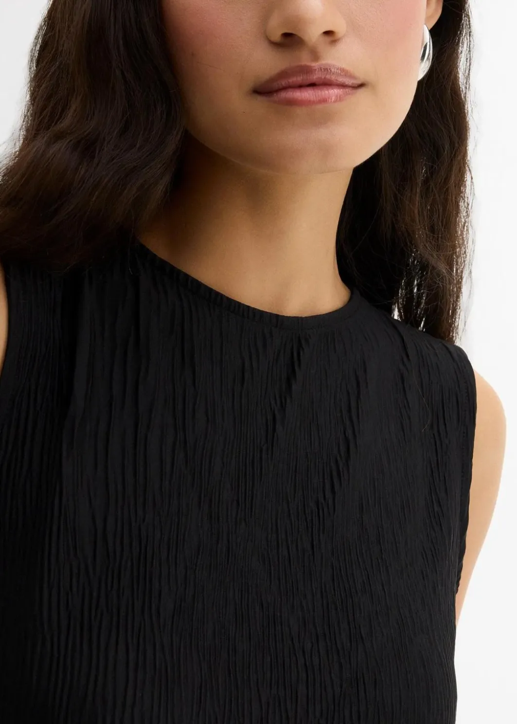 Damen bonprix Shirts & Tops|Top aus strukturiertem Crinkle