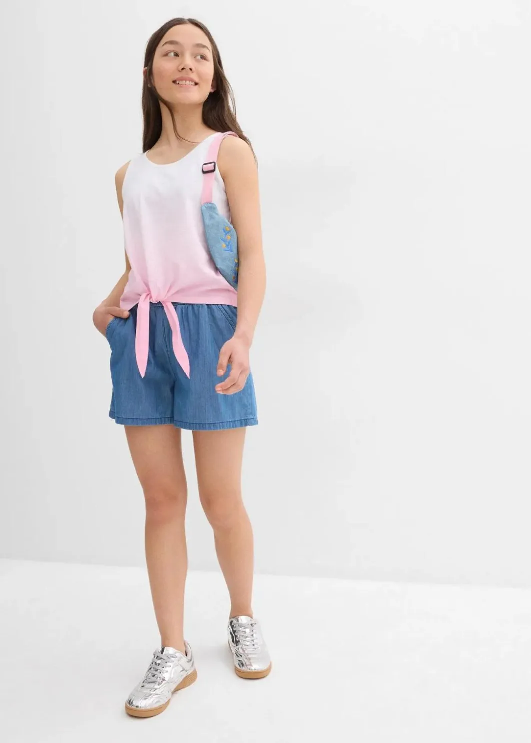 Kinder bonprix Mädchen 9-16 Jahre·Mehrfachpacks|Mädchen 9-16 Jahre·Shirts & Blusen|Top (2er Pack) aus reiner Bio-Baumwolle